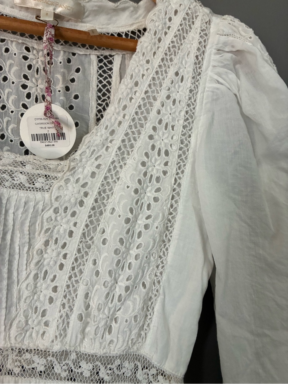 LoveShackFancy Garrison Dress | Eyelet Cottagecore Coquette Romantic Bridal 2 - Picture 8 of 16